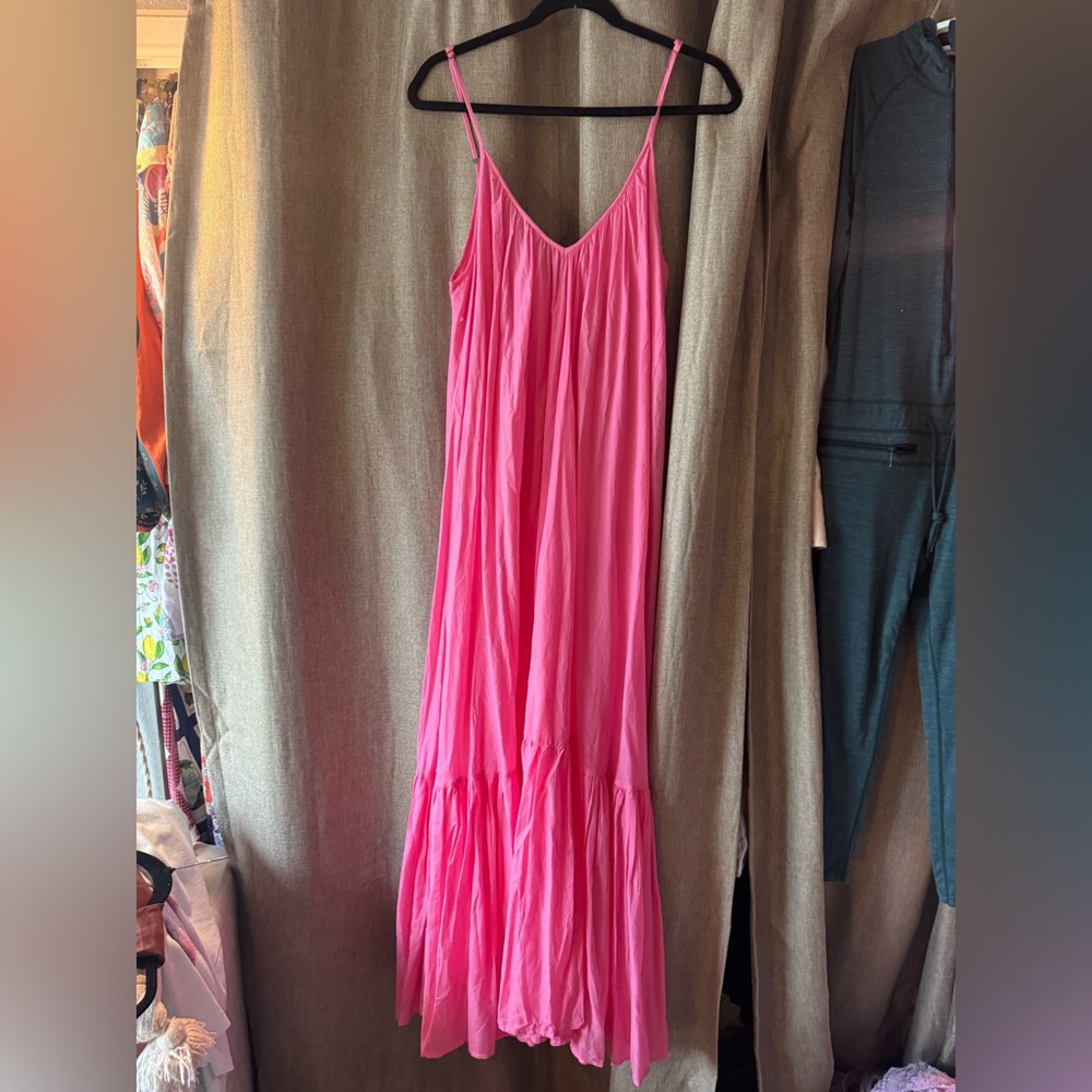 Like New Spell Vibrant Pink Maxi Dress w Waist Tie